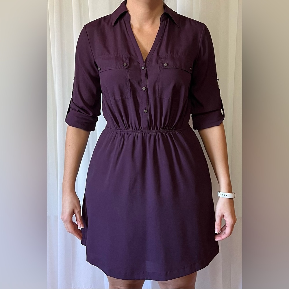 Express Purple Shirt Dress w/ Pockets